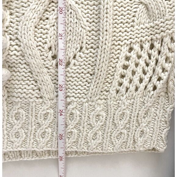 VTG Krystal Kobe Ramie Cotton Blend Ivory Pullover Knit Slouchy Sweater Sz L - Picture 8 of 10